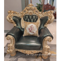 Sofá de salón capitoné Chesterfield de cuero genuino de lujo